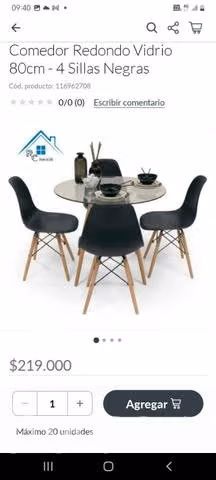 Juego de comedor tipo eames