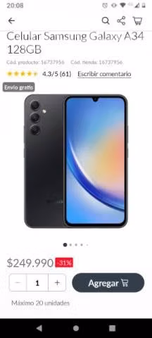 Celular Samsung a34 - Imagen 3