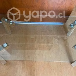 Mesa Cristal Madera Sala - Imagen 2