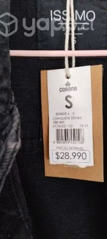 Casaca de mezclilla negra Talla S