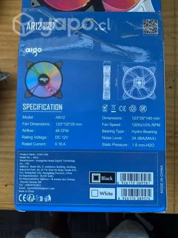 Pack 4 ventiladores Blancos con controlador RGB