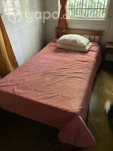 Cama 1.5 plaza + base + colchón de espuma