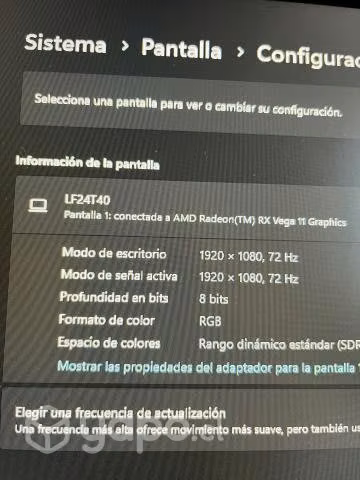 Monitor Samsung 72hz conversable