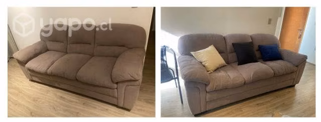 Sofá 3 cuerpos 206x95x95 cm taupe