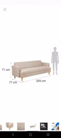 Sofá 3 cuerpos color beige - Imagen 4