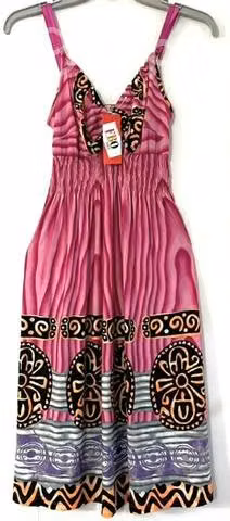 Vestido Elástico Marca Fbo Italy Talla S/m Rosado