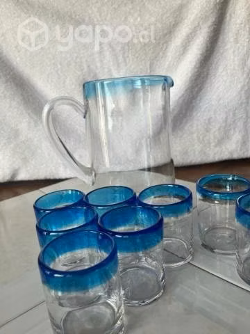 Juego de jarra y vasos Mexicanos