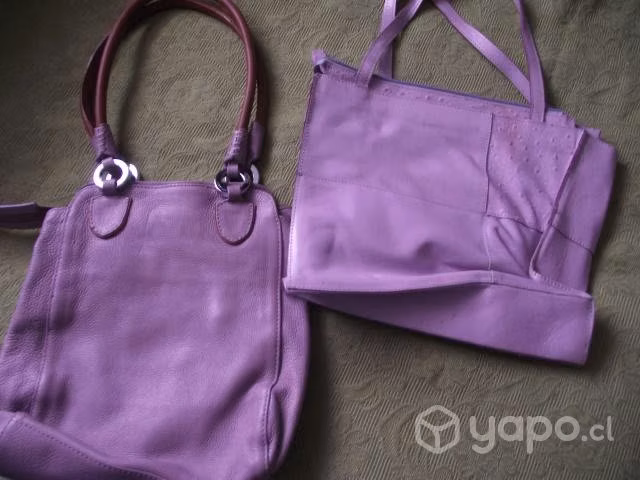 Cartera cuero leather dos unidades lila