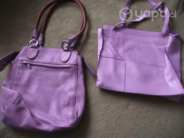 Cartera cuero leather dos unidades lila