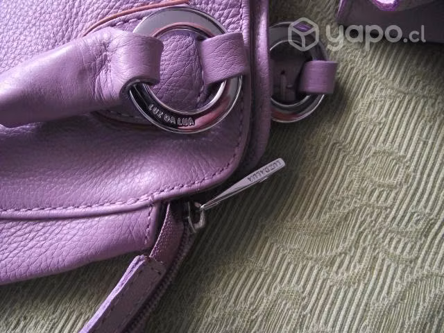 Cartera cuero leather dos unidades lila
