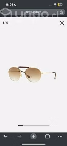 Lentes de mujer Ray Ban tipo aviador Originales, - Imagen 2