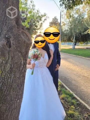 Vestido de novia con pedrería