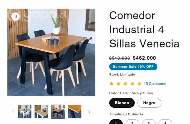 Comedor Impecable 4 Sillas