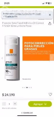 Protector Solar Facial Anthelios Oil Correct FPS 5