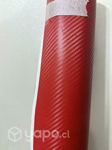 Vinilo de fibra de carbono color rojo 3D