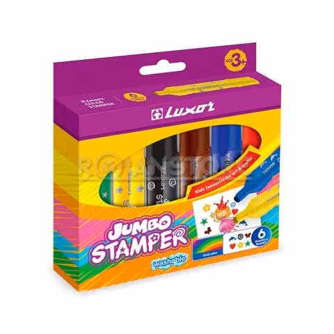 Marcador Luxor Plumones Jumbo 6 Colores Unidad