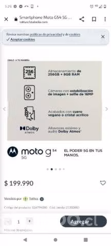 Motorola g54. Leer descripción