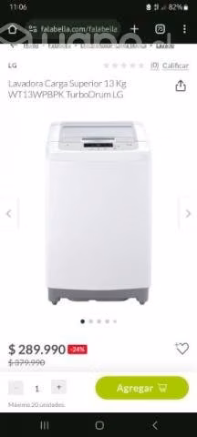 Lavadora LG 13 Kilos