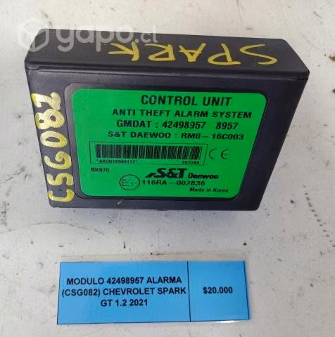 Modulo Alarma 42498957 (GSG082) Spark GT 2021