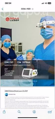 Equipo Médico de Laser Diodo. 15 Watt. 1470 nm