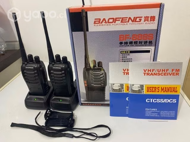 Pack 2 Radios Transmisor Walkie Talkie Baofeng 888
