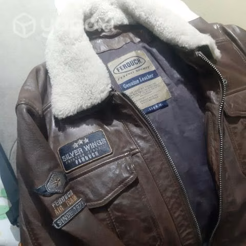 Chaqueta de cuero café nueva Ferruch