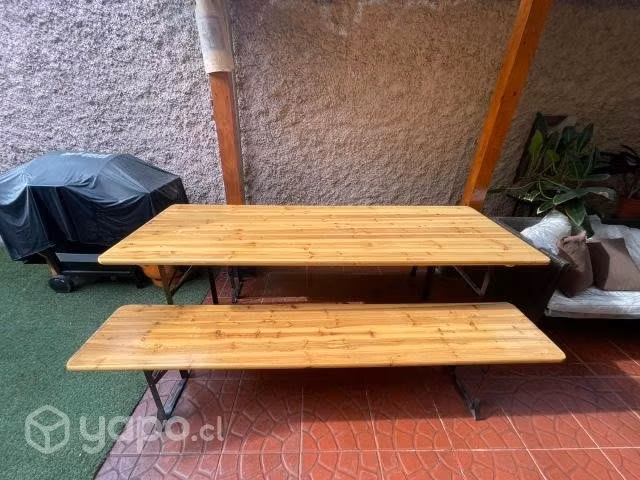 Excelente mesa con bancas picnic terraza - Imagen 2