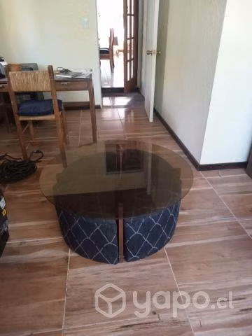 vendo mesa de centro con 4 puf - Imagen 2