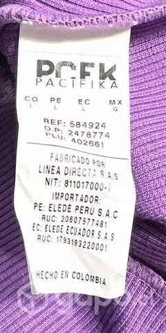 Polera Corta Entallada Marca PCFK Talla M lila
