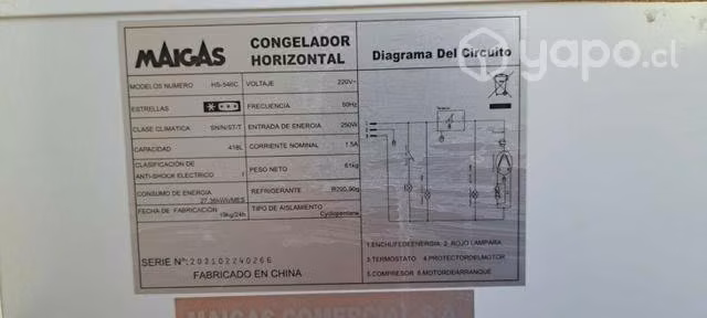 Congeladora y resfrigeradora 418 L HS-546C Maigas