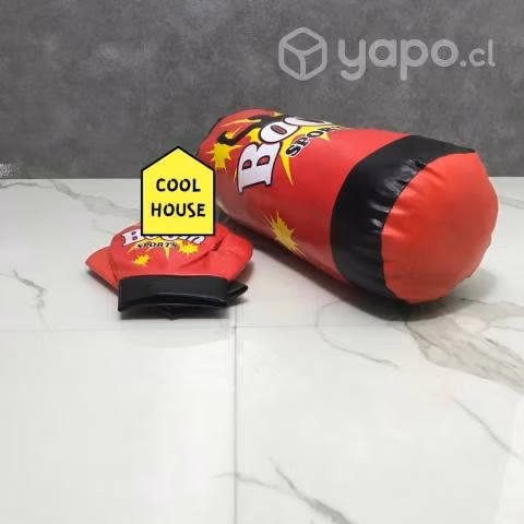 Set de guantes + saco de boxeo para niños
