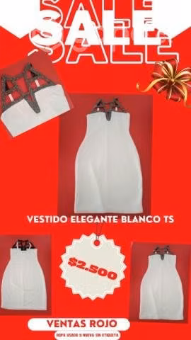 Vestido elegante blanco talla s