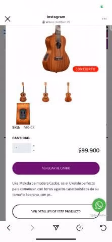 Ukelele makala tamaño concierto electroacustico