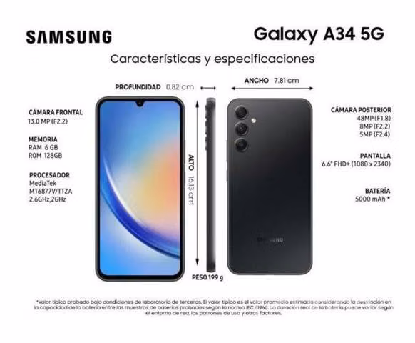 Samsung Galaxy A34 5G 128GB - Imagen 3