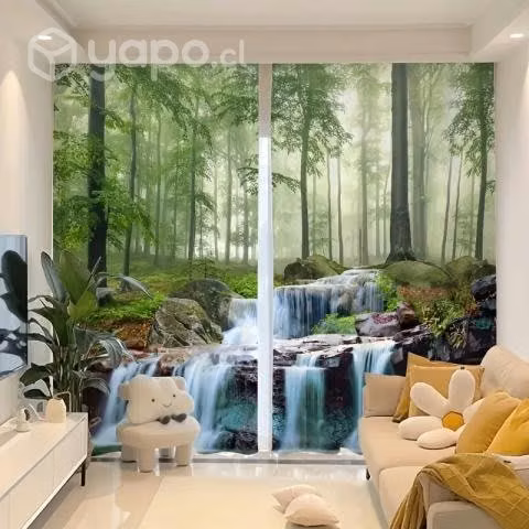 2pcs Cortinas Opacas De Bosque Árboles Verdes Selv - Imagen 3