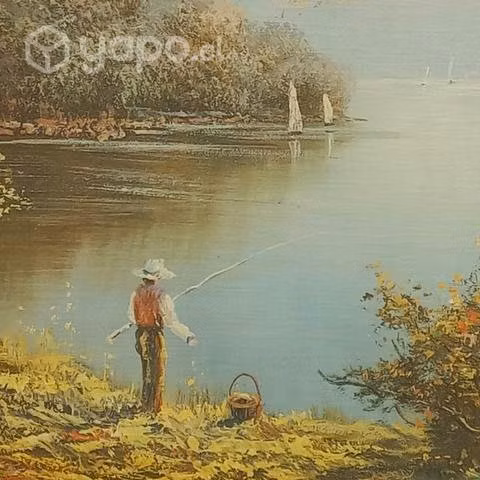 Cuadro un dia de pesca 95X76 cm - Imagen 2