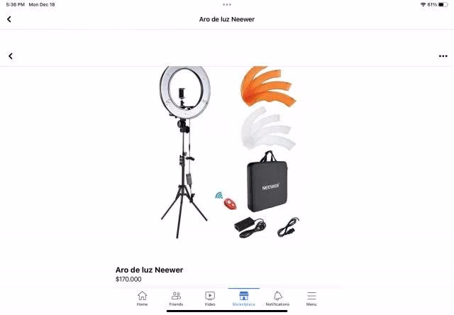 Aro de Luz LED 34 cm traída de USA