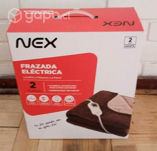 Nex frazada electrica 2 plazas lavable 100%