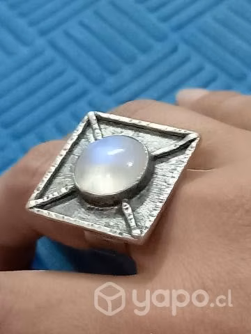 Anillo de plata con piedra luna - Imagen 4