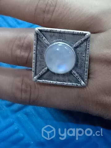 Anillo de plata con piedra luna - Imagen 6