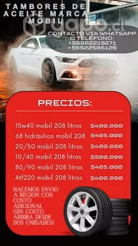 Tambores de aceite y variedad marca mobil