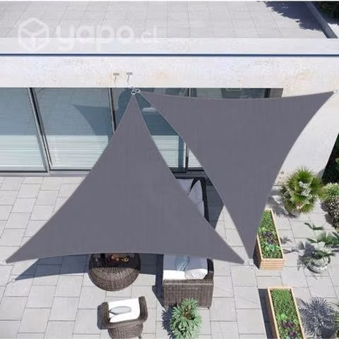 TOLDO RASCHEL TRIANGULAR 5x5x5 MT GRIS / NUEVO
