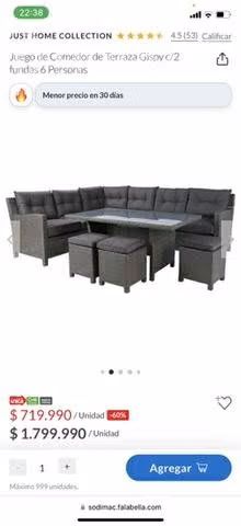 Juego de comedor para terraza nuevo