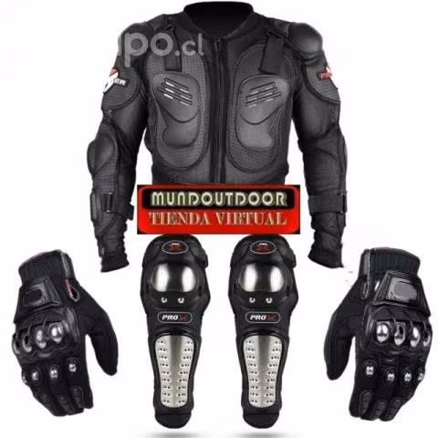 Kit protector motos chaleco + set rodilleras y cod