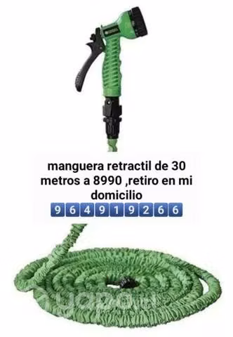 Manguera retractil 30 mts,retiro en mi domicilio