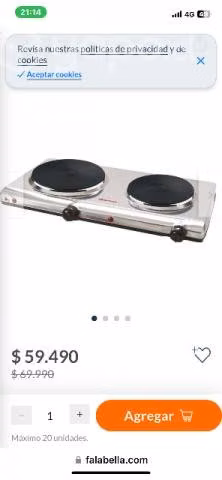 Cocina eléctrica usada