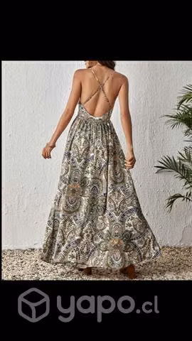 Vestido L busto ajustable verde