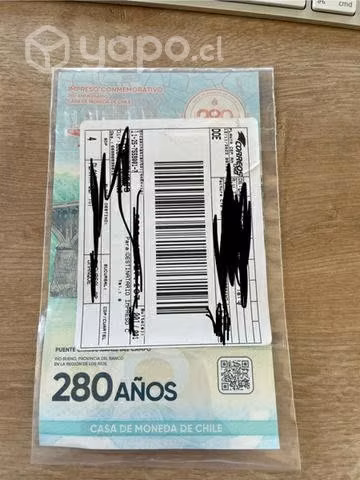 Billete conmemorativo 280 años