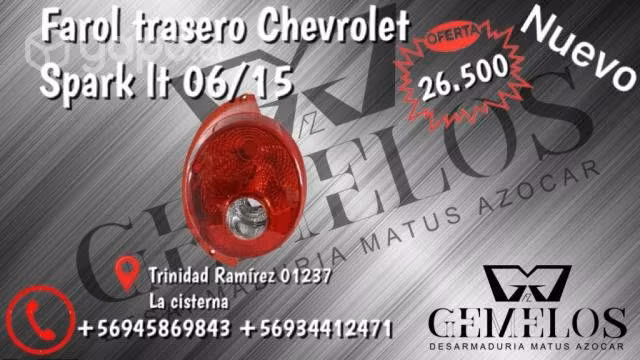 Farol trasero Chevrolet spark lt
