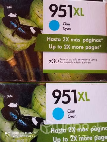 Tintas HP 951xl colores originales de alta